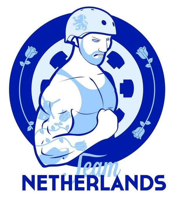 Composición de los hombres holandeses roller derby